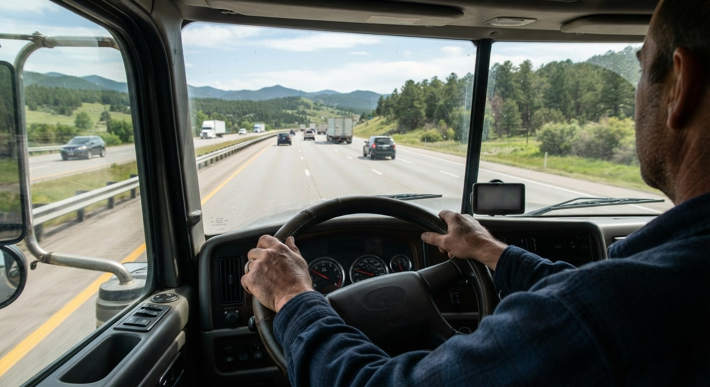 A driver completing an inspection