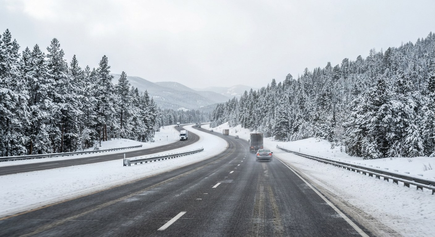Highway through open country